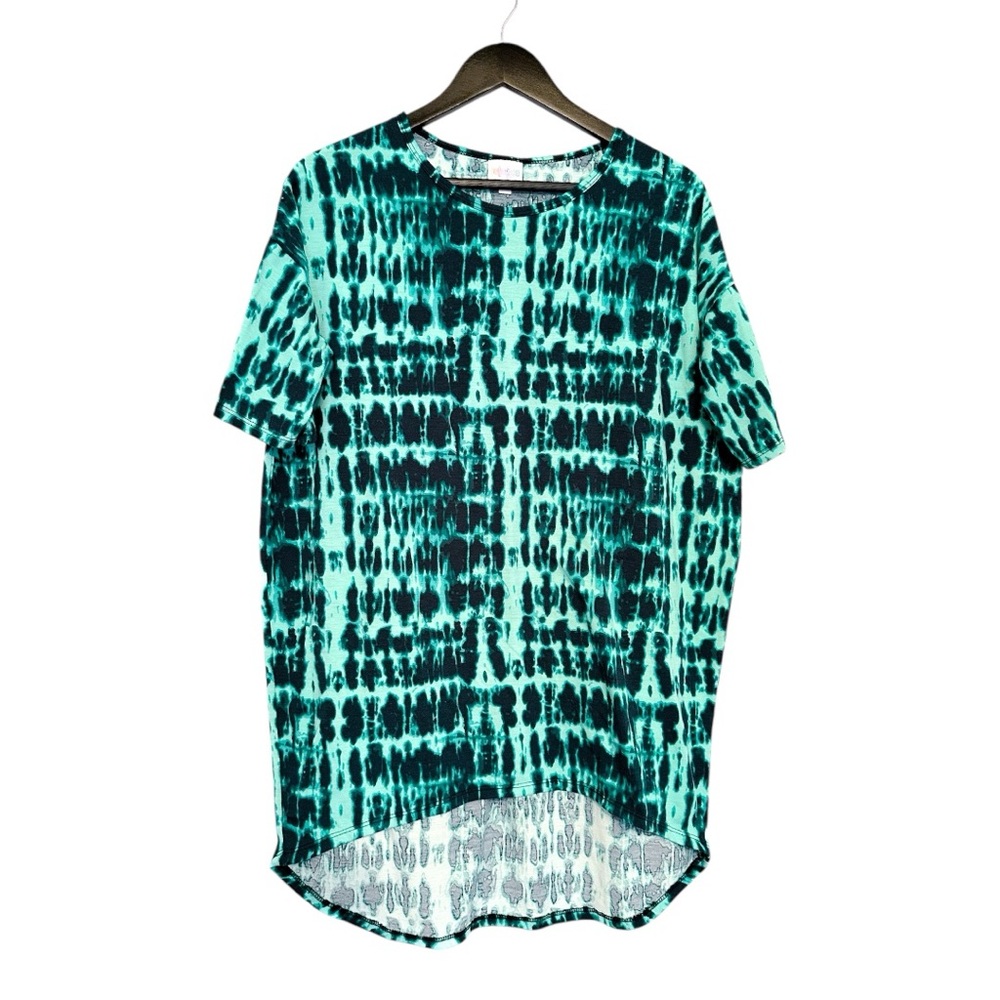 LuLaRoe Irma Tunic High-Low Top Abstract Tie Dye All Over Print Size X-Small XS